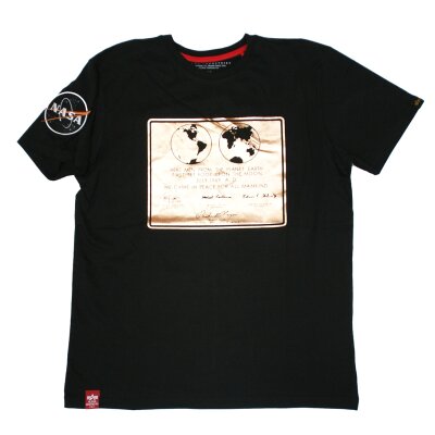 Alpha Industries Herren T-Shirt Lunar Plaque black S