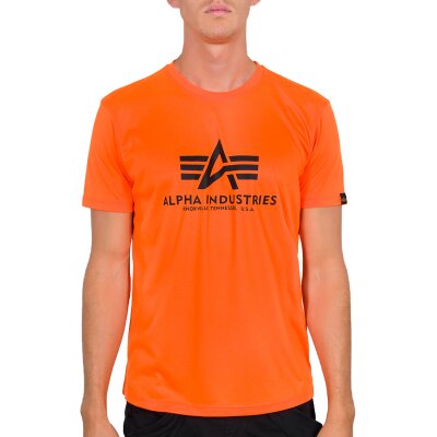 Alpha Industries Herren T-Shirt Basic Logo Neon neon/orange S