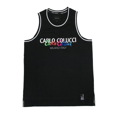 Carlo Colucci Tanktop mit Logoschriftzug schwarz