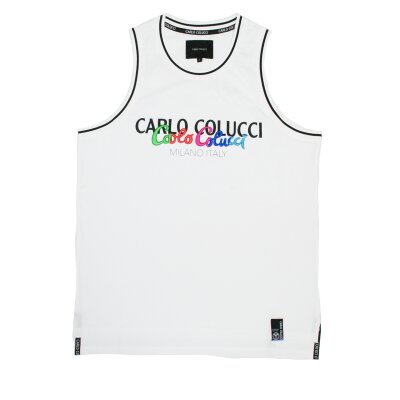 Carlo Colucci Tanktop mit Logoschriftzug weiß