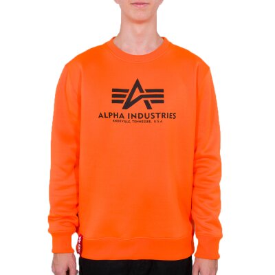 Alpha Industries Herren Sweater Basic Logo Neon neon/orange