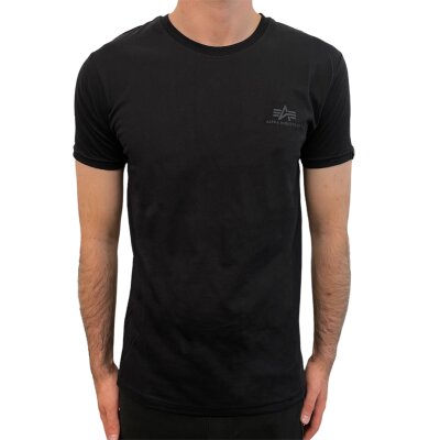 Alpha Industries Herren T-Shirt Basic Small Logo Rainbow Ref. black