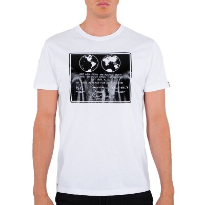 Alpha Industries Herren T-Shirt Lunar Plaque white
