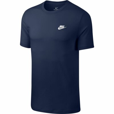 Nike Herren T-Shirt Embroidered Little Logo midnight navy/white