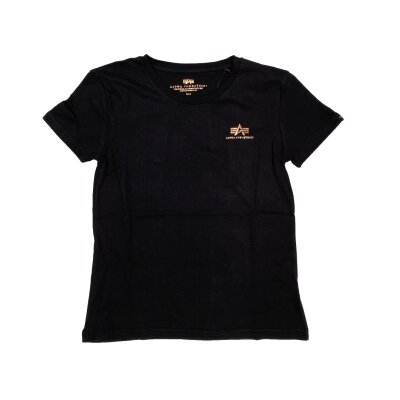 Alpha Industries Damen Basic T-Shirt Small Logo Wmn Foil Print black/gold