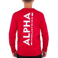 Alpha Industries Herren Longsleeve Back Print Heavy speed red