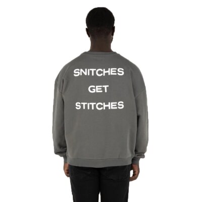 Fast and Bright Herren Oversized Sweater Snitches washedblack/grey