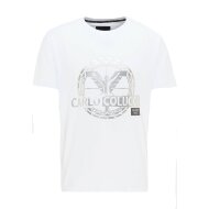 Carlo Colucci Herren T-Shirt mit silbernem 3D-Logo...