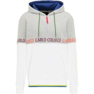 Carlo Colucci Herren Kapuzen-Sweatshirt weiß/grau