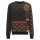 Carlo Colucci Herren Sweater mit mehrfarbigen Alloverprint schwarz