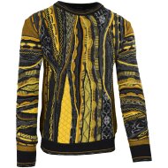 Carlo Colucci Herren Sweatshirt markant schwarz-gelb