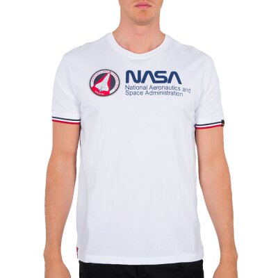 Alpha Industries Herren T-Shirt NASA Retro white
