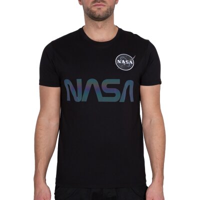 Alpha Industries Herren T-Shirt NASA Rainbow Reflective black