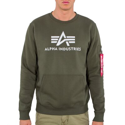 Alpha Industries Herren Sweater 3D Logo dark olive M