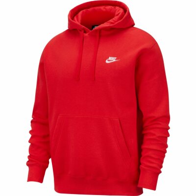 Nike Herren Hoodie Sportswear Club Fleece university red/white