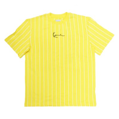 Karl Kani Herren T-Shirt Small Signature Pinstripe yellow/white