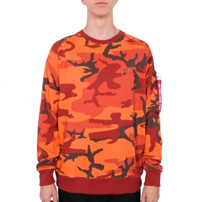 Alpha Industries Herren Sweater X-Fit Camo orange camo S