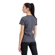 Alpha Industries Damen New Basic T-Shirt Neon Print grey black/neon pink