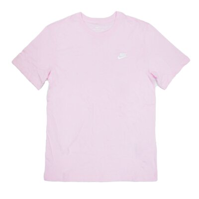 Nike Herren T-Shirt Embroidered Little Logo pink foam/white