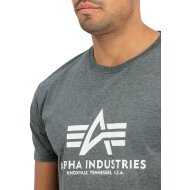 Alpha Industries Herren T-Shirt Basic Logo charcoal heather white