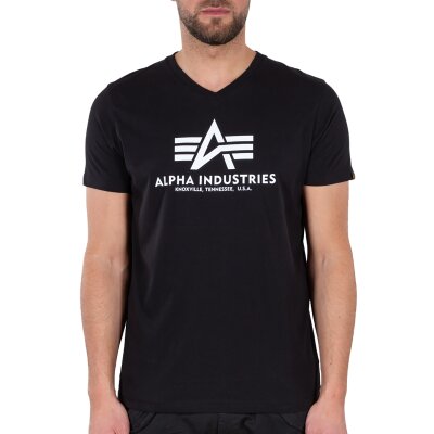 Alpha Industries Herren T-Shirt Basic Logo Foil Print black/metalsilver