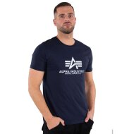 Alpha Industries Herren T-Shirt Basic Logo Reflective Print rep.blue S