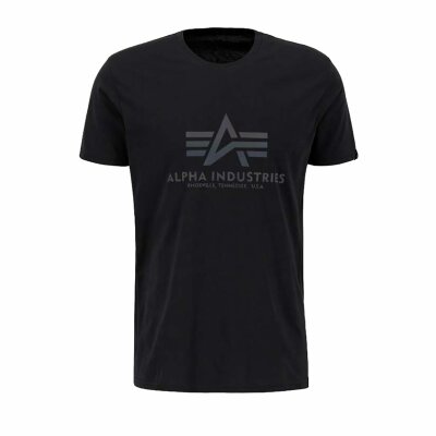 Alpha Industries Herren T-Shirt Basic Logo Rainbow Reflective black