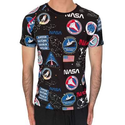 Alpha Industries Herren T-Shirt NASA AOP black