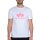 Alpha Industries Herren T-Shirt Basic Logo Neon Print white/neon pink