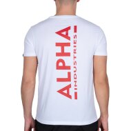 Alpha Industries Herren T-Shirt Backprint white/red