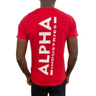 Alpha Industries Herren T-Shirt Backprint speed red