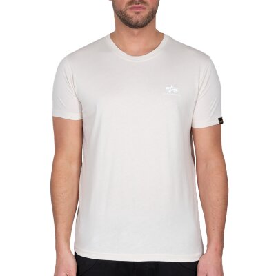Alpha Industries Herren T-Shirt Basic Small Logo jet stream white/white S