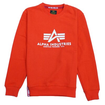 Alpha Industries Herren Sweater Basic Logo atomic red