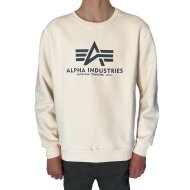 Alpha Industries Herren Sweater Basic Logo jet stream white