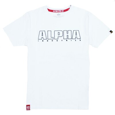 Alpha Industries Herren T-Shirt Embroidery Heavy T white
