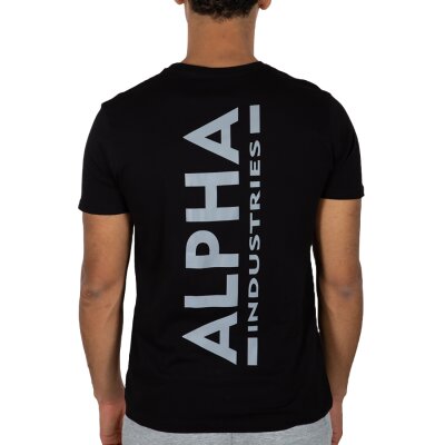 Alpha Industries Herren T-Shirt Backprint Reflective Print black/reflective