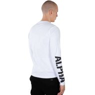 Alpha Industries Herren Longsleeve Sleeve Print Heavy LS white