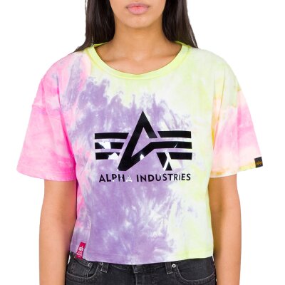 Alpha Industries Damen Big A Batik T-Shirt Wmn purple batik M