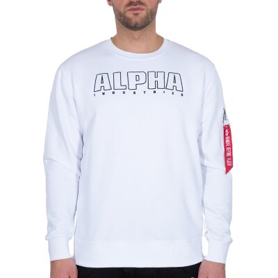 Alpha Industries Herren Sweater Embroidery white S