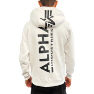 Alpha Industries Herren Zip-Hoodie Back Print white XXL