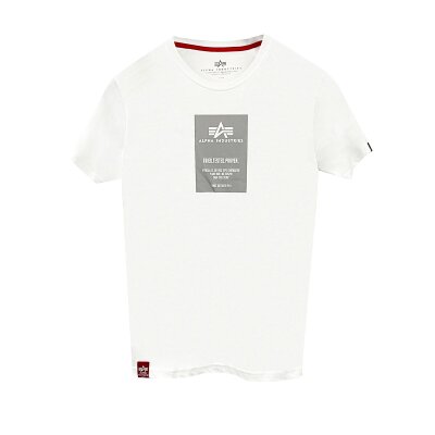 Alpha Industries Herren T-Shirt Reflective Label white
