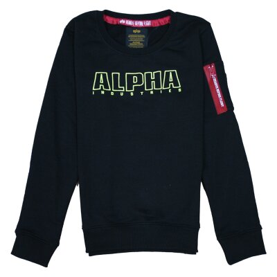 Alpha Industries Kinder Sweater Embroidery black 10 | 140 EU