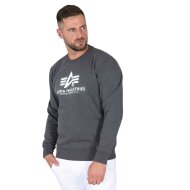 Alpha Industries Herren Sweater Basic Logo charcoal heather/white