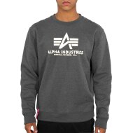 Alpha Industries Herren Sweater Basic Logo charcoal heather/white S