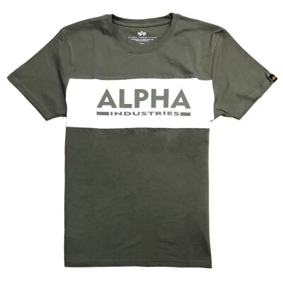 Alpha Industries Herren T-Shirt Alpha Inlay dark olive/white