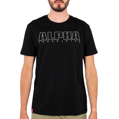 Alpha Industries Herren T-Shirt Embroidery Heavy T black/white