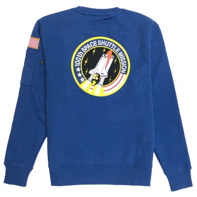 Alpha Industries Herren Sweater Space Shuttle NASA blue