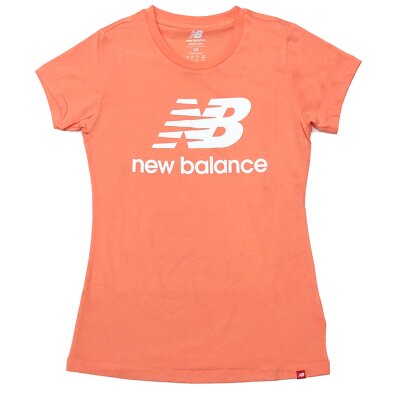 New Balance Essentials Stacked Logo Damen T-Shirt paradise pink