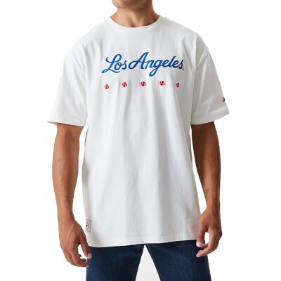 New Era Herren MLB T-Shirt Oversized Heritage Los Angeles Dodgers white