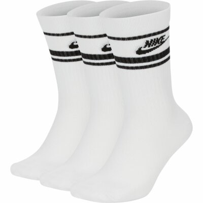 Nike Sportswear Essential Crew Socken 3er Pack white/black